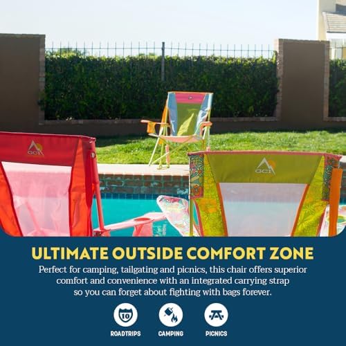 GCI Outdoor Comfort Pro Rocker Camping Chair | Portable Folding Rocking Chair with Durable Armrests & Drink Holder — Sweet Tea - Image 4